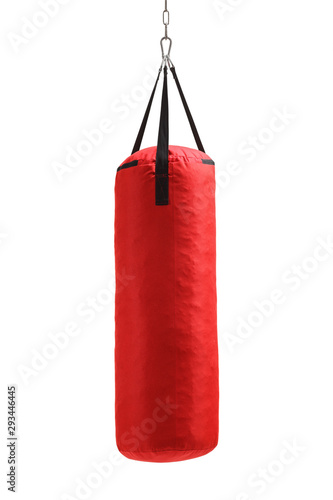 red boxing punching bag