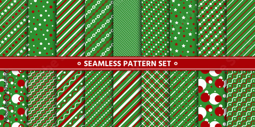 christmas seamless red strip circle pattern vector