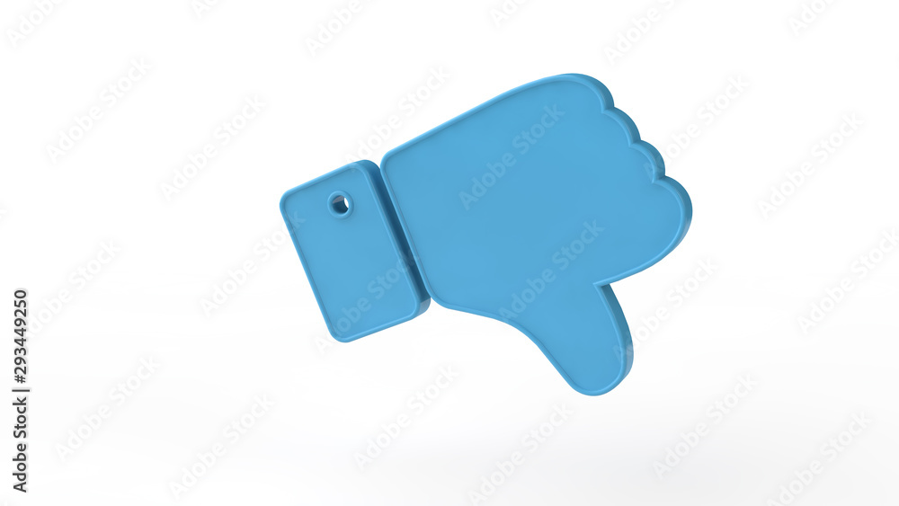 3d illustration. Dislike. Thumbs down. Blue 3d illustration. Dislike. Thumbs down. Blue