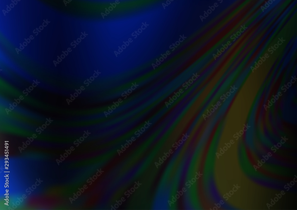 Dark BLUE vector glossy abstract background. A completely new color illustration in a bokeh style. The best blurred design for your business.