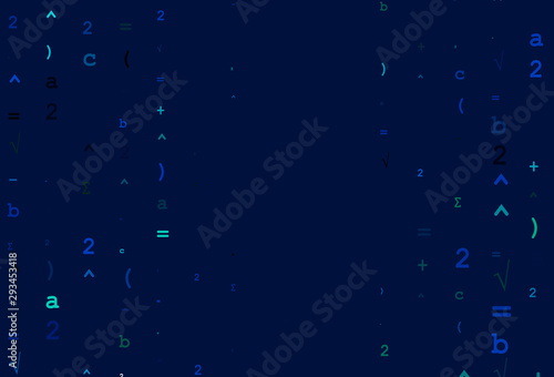 Light Blue, Green vector backdrop with algebra elements.