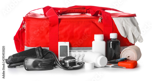 Obraz na płótnie First aid kit on white background