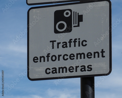 Traffic enforcement cameras sign