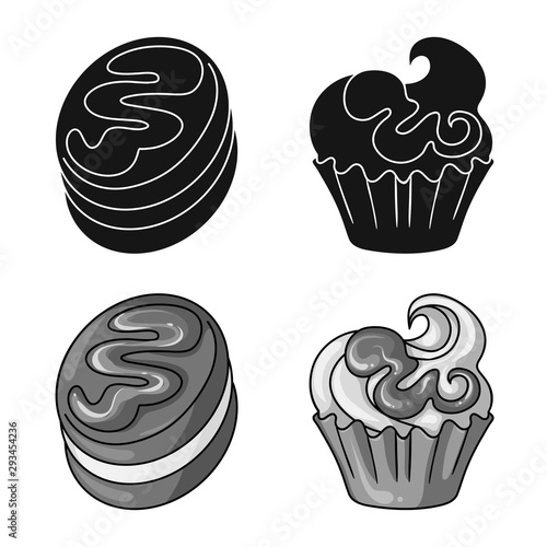 Isolated object of confectionery and culinary logo. Collection of confectionery and product stock symbol for web.
