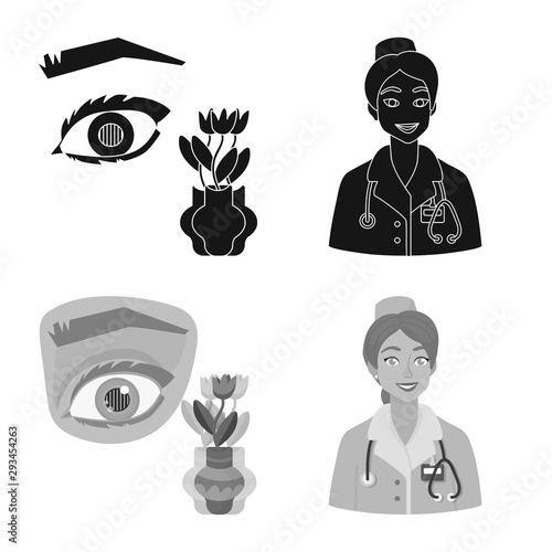 Vector design of diet and treatment icon. Set of diet and medicine stock vector illustration.