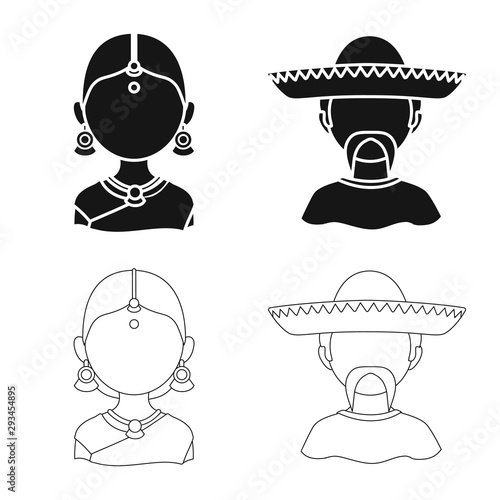 Vector illustration of imitator and resident icon. Set of imitator and culture vector icon for stock.