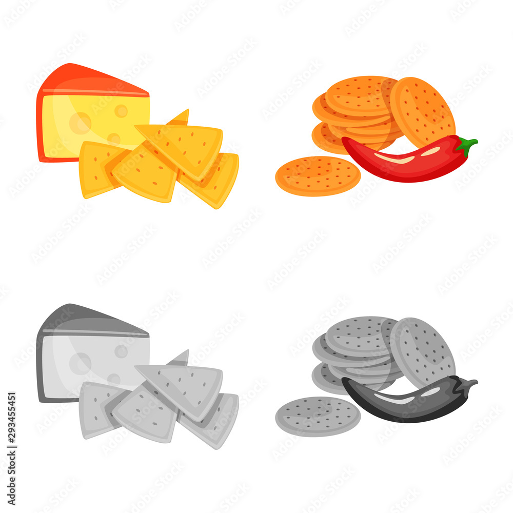 Vector design of taste and seasonin symbol. Collection of taste and organic stock symbol for web.