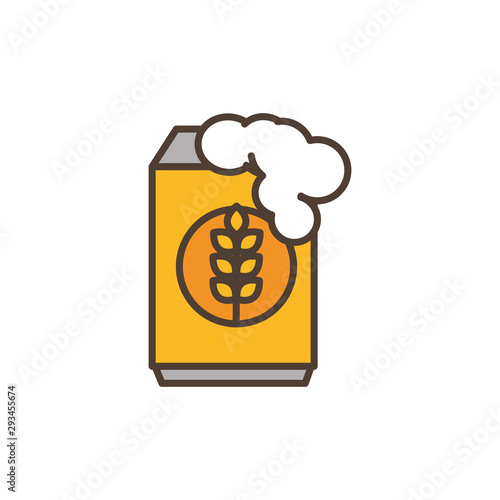 beer can foam oktoberfest icon line filled