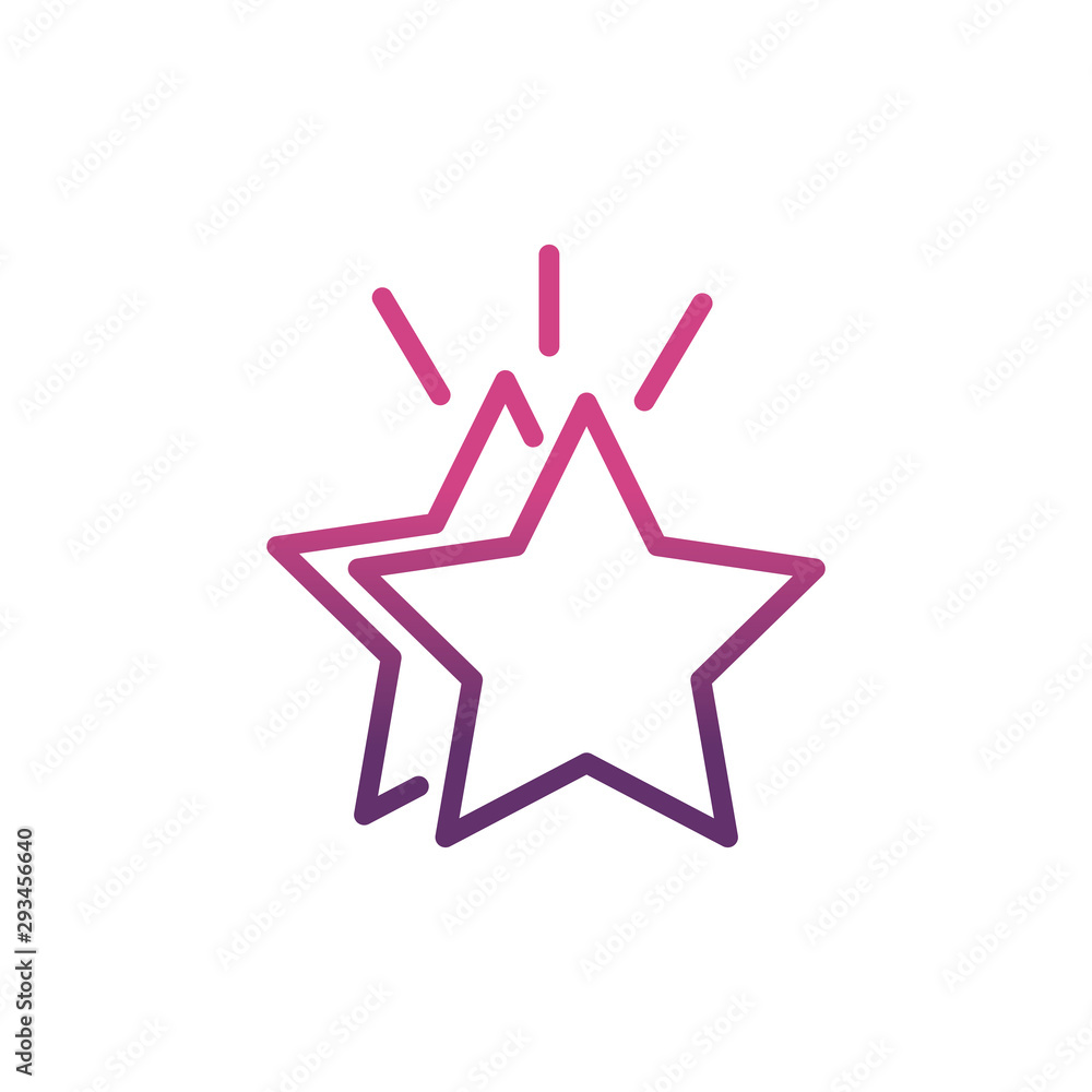 stars network social media icon line stars network social media icon line