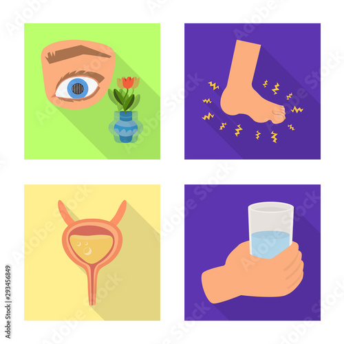 Isolated object of symptom and disease sign. Collection of symptom and treatment stock vector illustration.