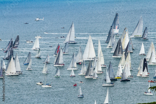 Trieste, Italy - Europe - October, 8th, 2017 - More than 2100 vessels are racing during the 49th "Barcolana" Regatta on the Adriatic Sea