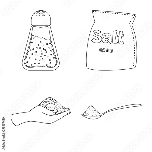Vector illustration of sodium and mineral symbol. Set of sodium and kitchen stock vector illustration.