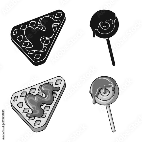Vector design of confectionery and culinary logo. Set of confectionery and product stock symbol for web.