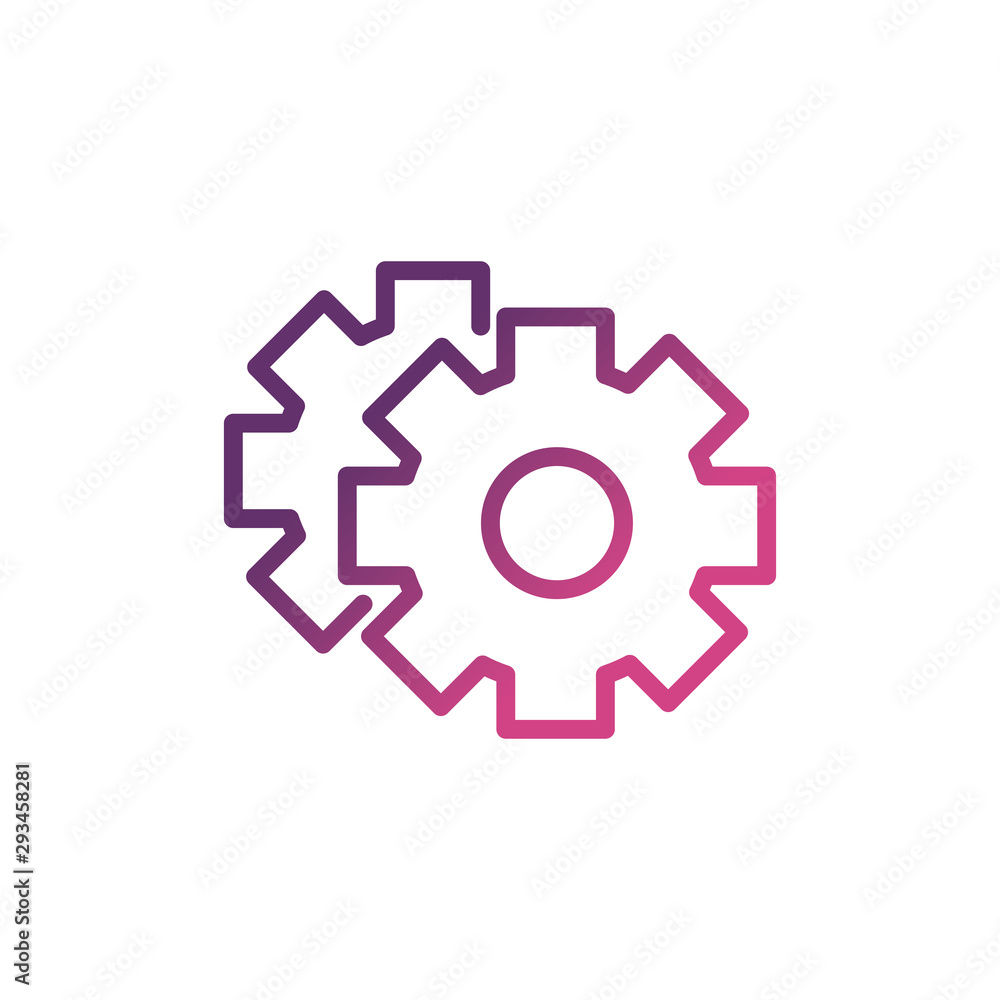 gears setting network social media icon line gears setting network social media icon line