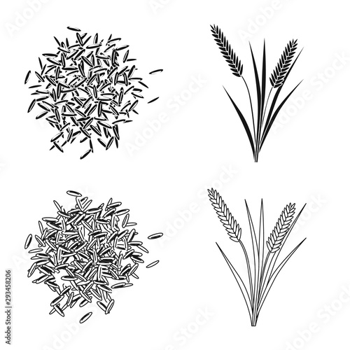 Isolated object of crop and ecological logo. Collection of crop and cooking stock symbol for web.