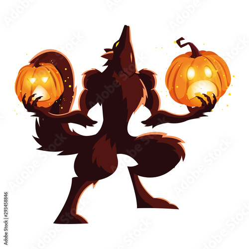 Halloween werewolf vector design icon