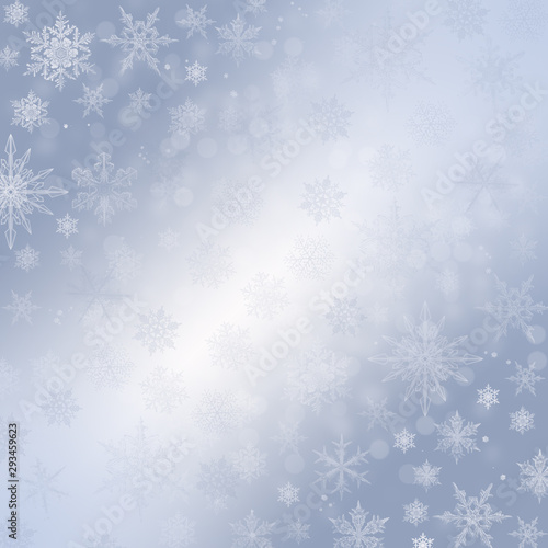 Blue Winter Background with snowflakes for your own creations © britaseifert