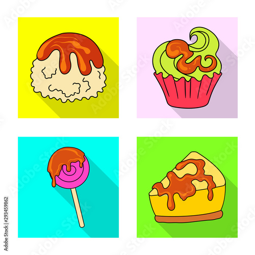 Vector illustration of confectionery and culinary sign. Collection of confectionery and colorful vector icon for stock.