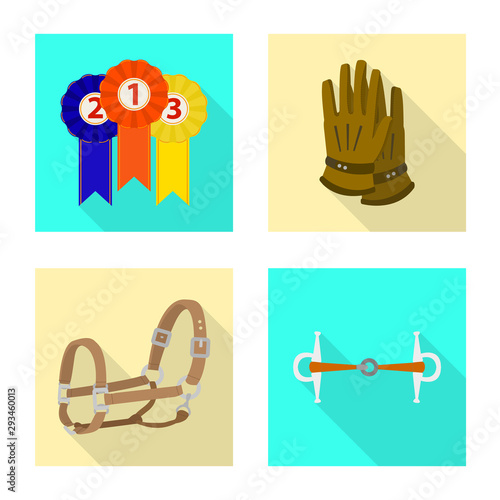 Isolated object of track and racing icon. Collection of track and riding stock vector illustration.