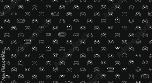 Video game controller background Gadgets and devices seamless pattern Eps10 vector
