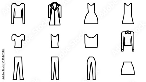 Set of icosn vector design. Clothes icon collection vector illustration