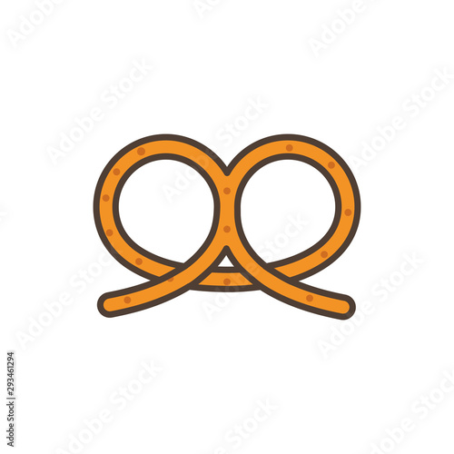 pretzel oktoberfest icon line filled