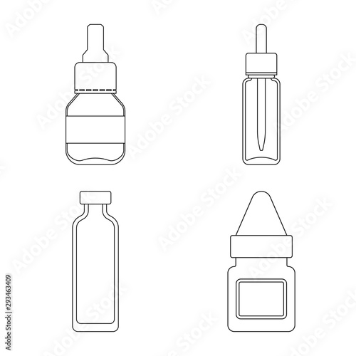 Vector illustration of pharmacy and pharmaceutical sign. Collection of pharmacy and health stock vector illustration.