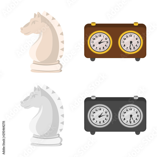 Vector design of checkmate and thin symbol. Set of checkmate and target stock vector illustration.