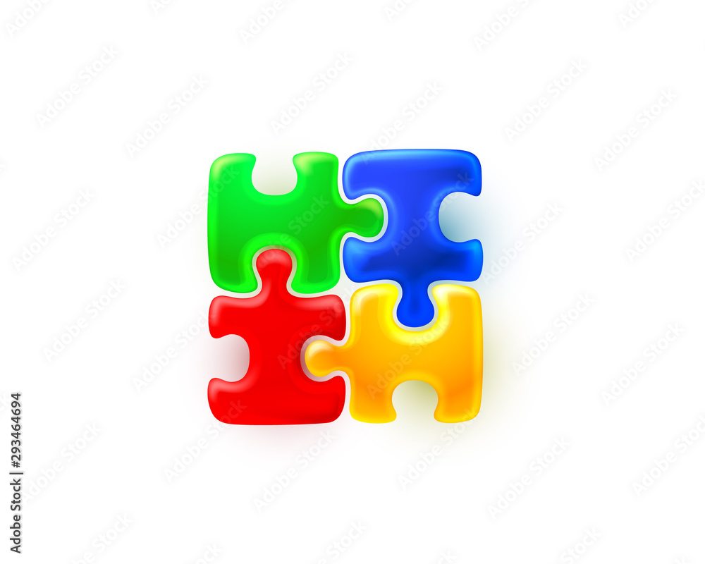 Puzzle colored sign group art, game icon idea. Puzzle colored sign group art, game icon idea.