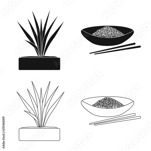 Isolated object of crop and ecological sign. Set of crop and cooking vector icon for stock.