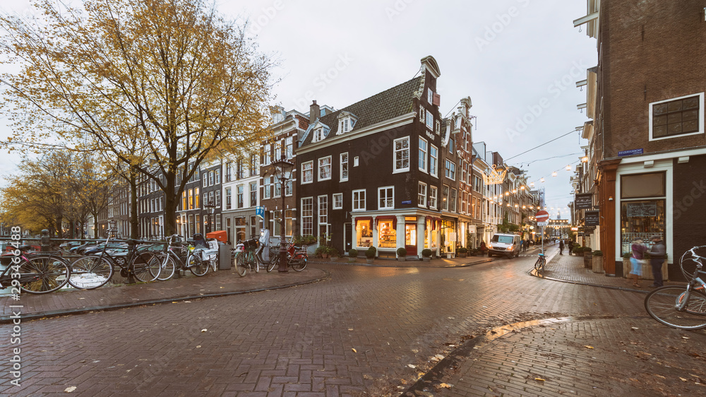 Herengracht at the old city center in Autumn, Amsterdam, Netherlands Herengracht at the old city center in Autumn, Amsterdam, Netherlands