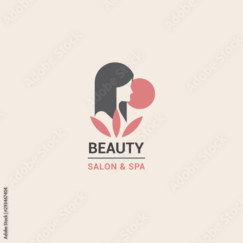 icon logo beautiful lady with the scandinavian style