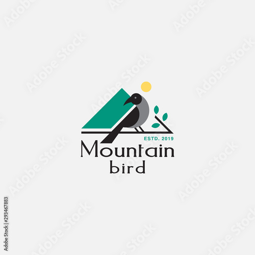 icon logo of  mountain bird