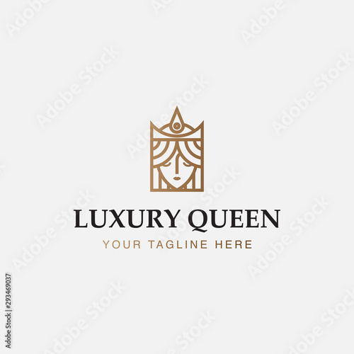 icon logo minimalist of  luxury queen