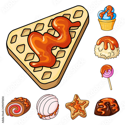 Isolated object of dessert and sweet sign. Collection of dessert and food vector icon for stock.
