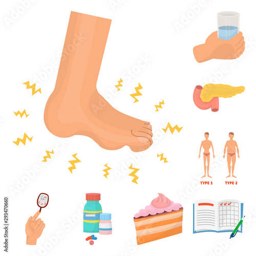 Vector design of mellitus and diabetes logo. Collection of mellitus and diet stock vector illustration.