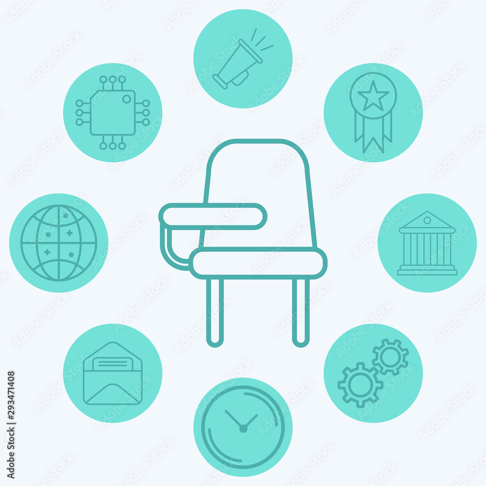 Desk chair vector icon sign symbol Desk chair vector icon sign symbol