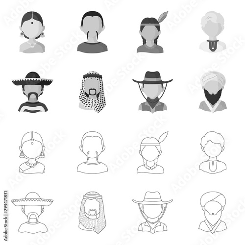Vector illustration of imitator and resident symbol. Set of imitator and culture stock vector illustration.
