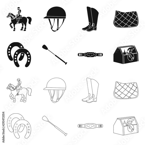 Isolated object of equipment and riding sign. Collection of equipment and competition vector icon for stock.