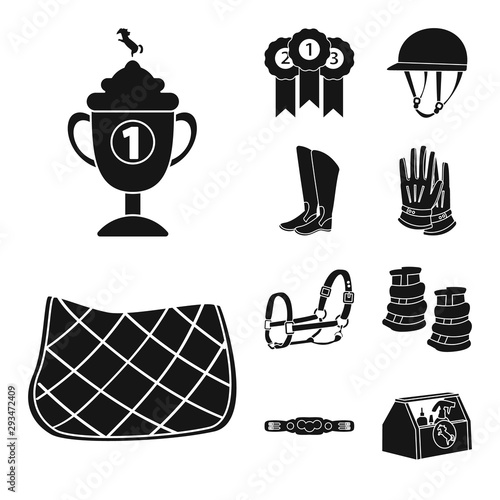 Vector design of sport and competition symbol. Set of sport and equestrian stock vector illustration.