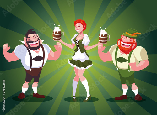 Germany oktoberfest man and woman vector design