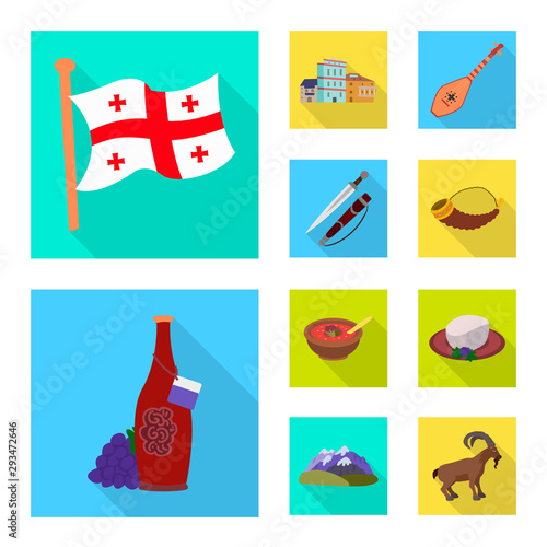 Isolated object of culture and sightseeing symbol. Set of culture and originality vector icon for stock.