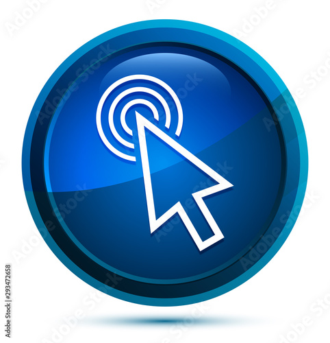 Cursor click icon elegant blue round button illustration