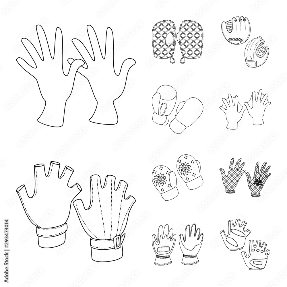 Fototapeta premium Isolated object of accessory and style symbol. Set of accessory and distinctive stock vector illustration.