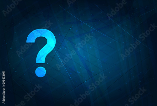 Question mark icon futuristic digital abstract blue background