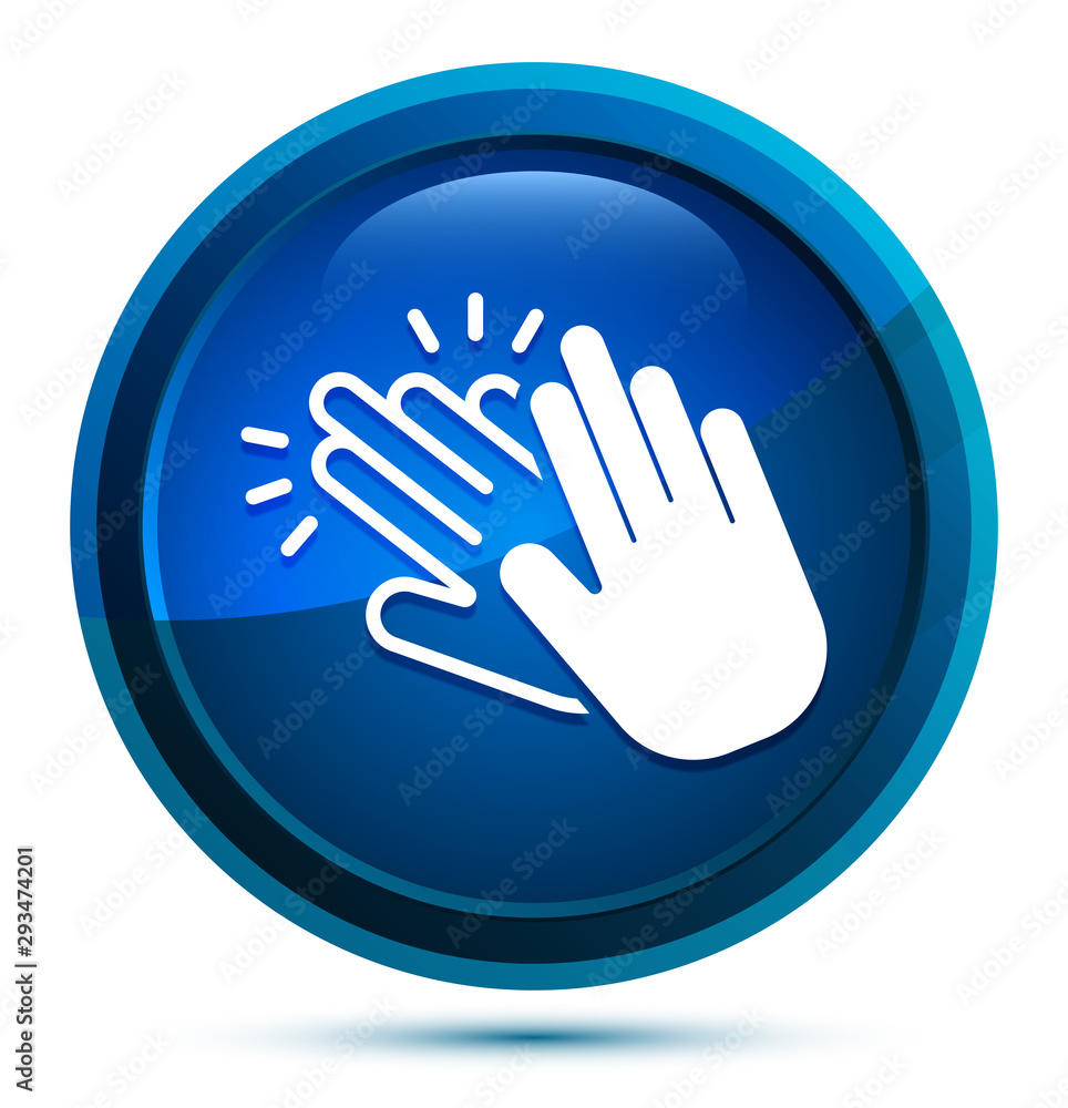 Hands clap icon elegant blue round button illustration Hands clap icon elegant blue round button illustration