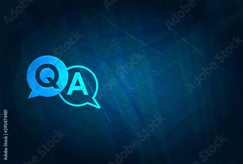 Faq icon futuristic digital abstract blue background