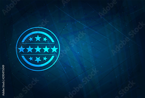 Premium badge icon futuristic digital abstract blue background
