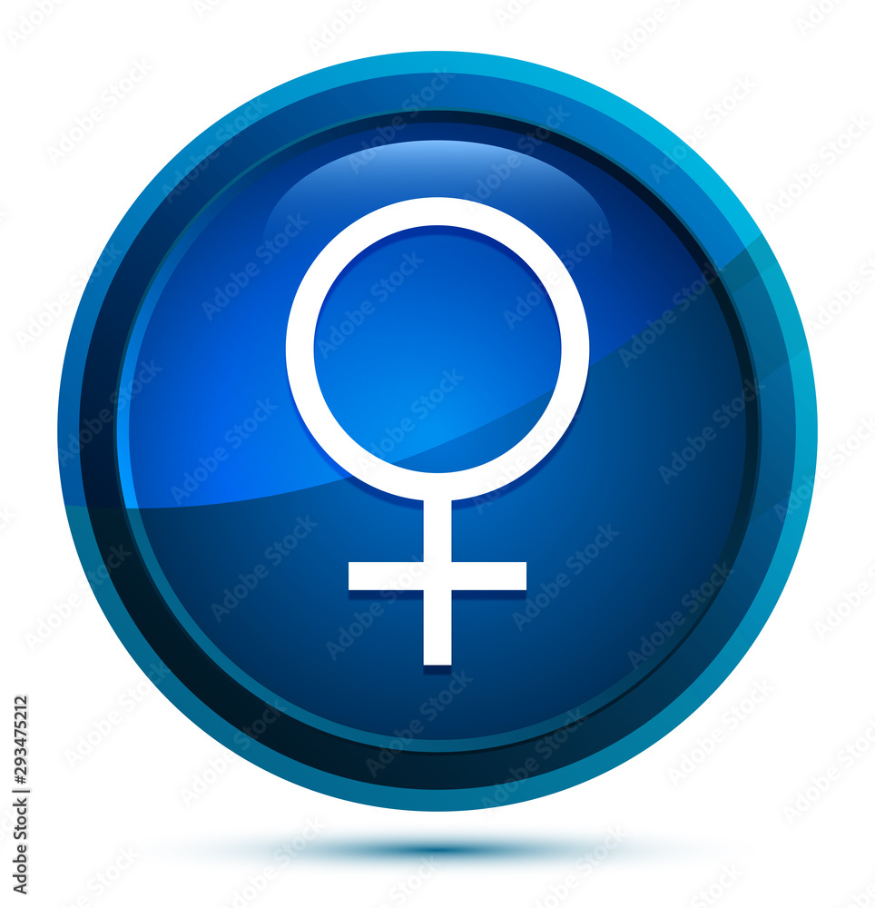 Female symbol icon elegant blue round button illustration Female symbol icon elegant blue round button illustration