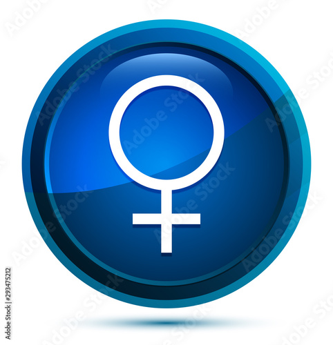 Female symbol icon elegant blue round button illustration